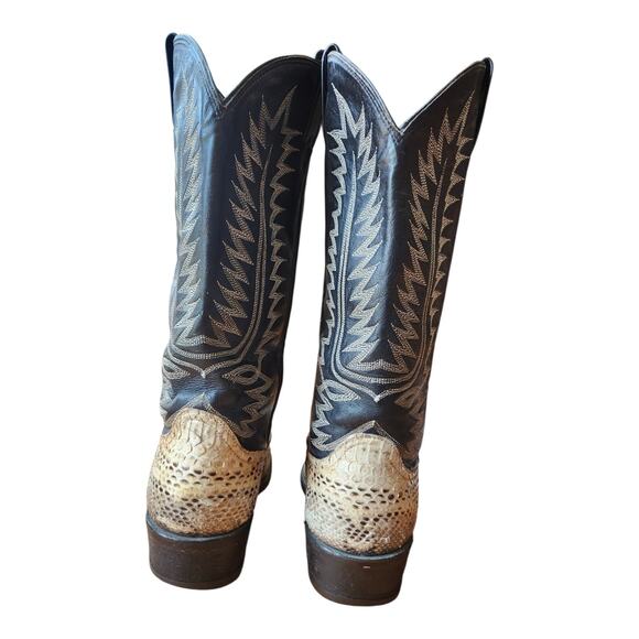 Cowtown Men\'s Python Back-Cut Round Toe Boots, Sz 9.5D main image 4